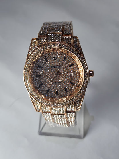 Rolex  Diamond  Multifunction Day Date Adjust Calendar Quartz